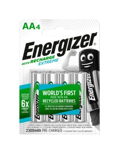 4 Batterie AA Stilo Ricaricabili Energizer Extreme Recharge HR06 1.2V 2