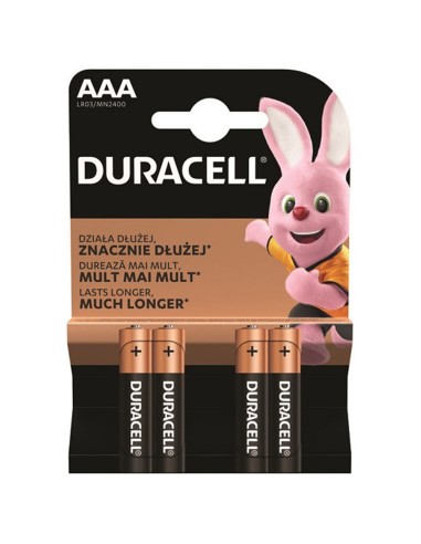 Duracell Alkaline 4 Batterie AAA Ministilo LR03...