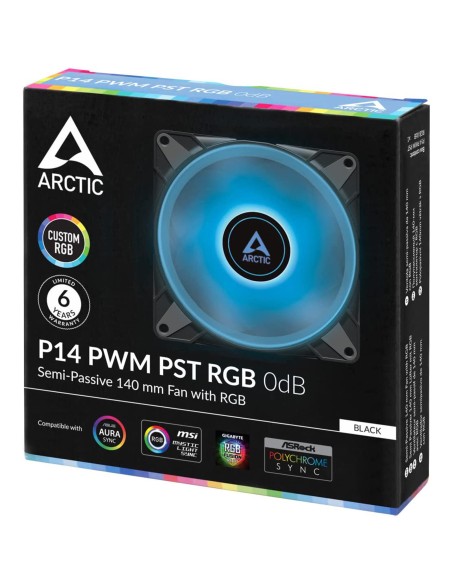 ARCTIC P14 PWM PST RGB Ventola 14 Cm Led RGB Nero con Controllo PWM