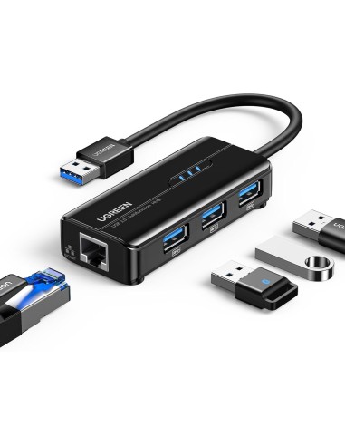 UGREEN Hub USB 3.0 3 Porte e Adattatore Gigabit...