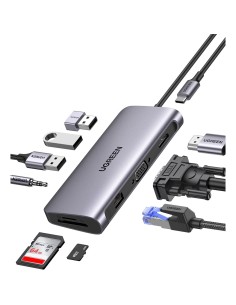 UGREEN HUB USB Type-C, 10 in 1, HDMI, VGA, Ethernet,...