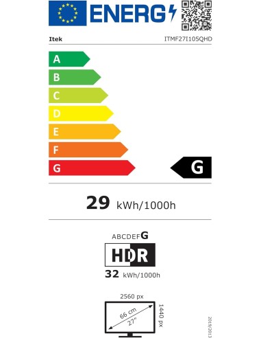 ITEK Monitor GGF 27", 2K WQHD 2560x1440, IPS,...