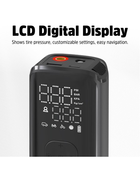 Energizer Mini Compressore Aria Portatile 150PSI Schermo LCD + funzione Power Bank