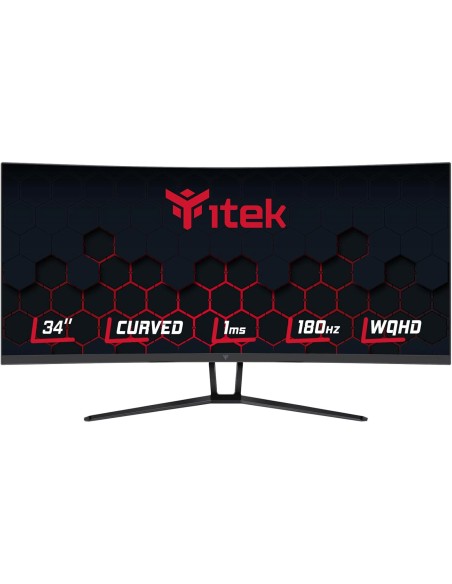 ITEK Monitor GGC 34" Curvo R1500, WQHD 3440x1440 UltraWide, VA, 180Hz, 21:9, 1ms, 2xHDMI, 2xDP, HDR400, Adapt Sync