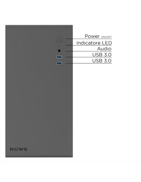 Nuwo Eguera A102 Case Micro ATX Grigio