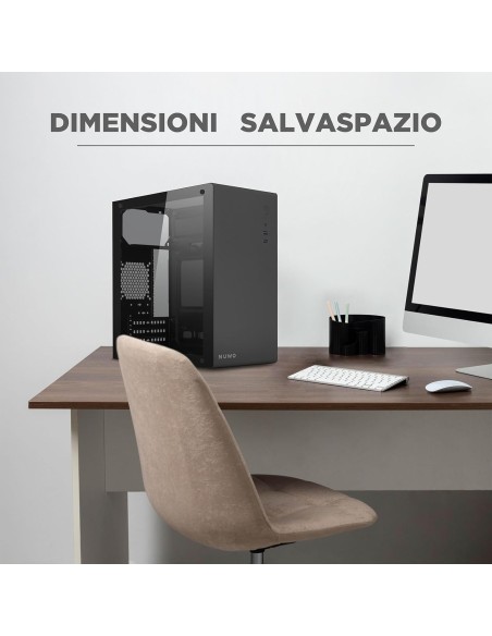 Nuwo Eguera A111 Case Micro ATX Nero con Pannello in Vetro