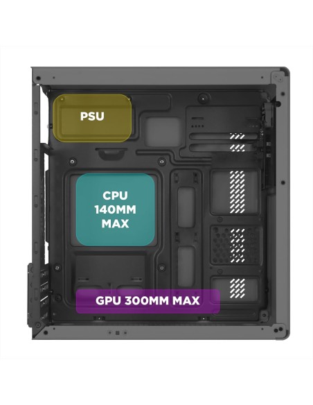 Nuwo Eguera A112 Case Micro ATX Grigio con Pannello in Vetro