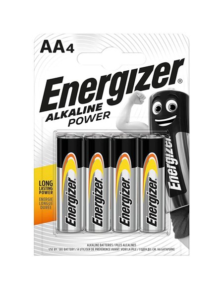 4 Batterie AA Stilo Energizer Alkaline Power LR6 1.5V