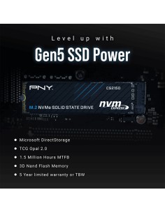 PNY CS2150 SSD 1TB M.2 NVMe PCIe Gen 5.0 M280CS2150-1TB-TB 2