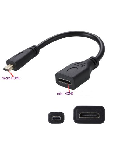 Adattatore Video da Micro HDMI Maschio a Mini HDMI Femmina