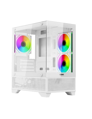 Nuwo Flow FH100 Case Micro-ATX Bianco 3 Ventole...