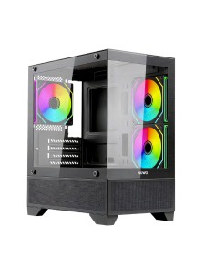 Nuwo Flow FK100 Case Micro-ATX Nero 3 Ventole RGB Rainbow