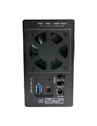 Box Esterno Con 2 Slot Per Hard Disk 3.5" SATA I II III USB 3.2 LC-Power LC-35U3-RAID-2