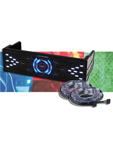Controller Ventole Touchscreen LED 5,25" Nero + 2 Strisce LED LC-Power LC-CFC-LED