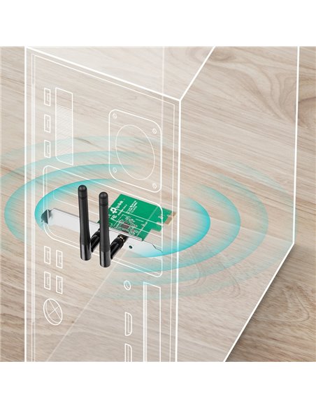 Scheda Di Rete Wireless TP-Link TL-WN881ND 300Mbps PCI-Express x1 + Staffa Low Profile