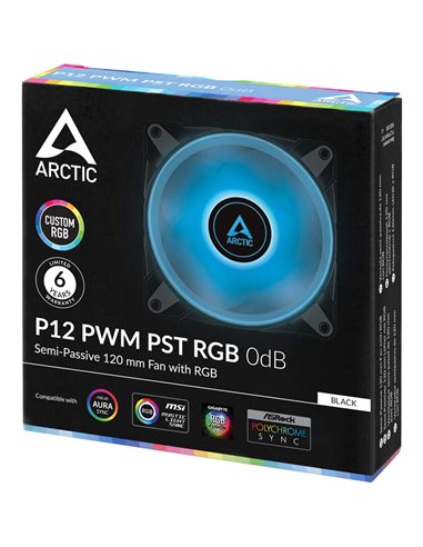 Ventola 12 Cm Led RGB Nero Arctic P12 con Controllo PWM