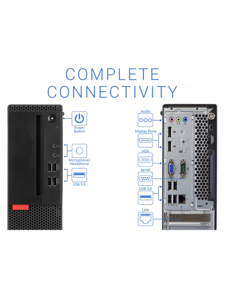 Lenovo ThinkCentre M910S SFF PC Computer Intel i5-6400 Ram 8GB SSD 240GB (Ricondizionato Grado A)