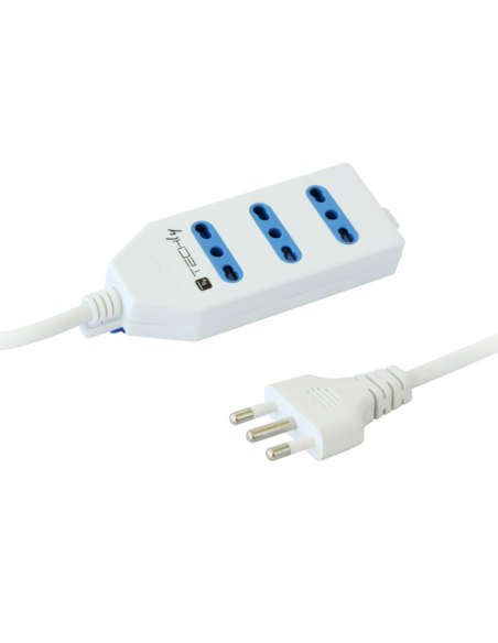 Techly IUPS-PCP-413 Ciabatta Elettrica Multipresa 3 Prese