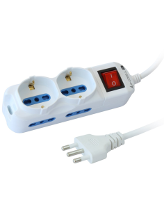 Techly IUPS-PCP-4I2S-INT Ciabatta Elettrica Multipresa 4...