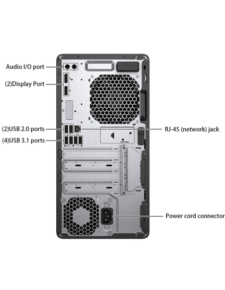 HP EliteDesk 800 G4 Tower Computer Intel i5-8400 Ram 8GB SSD 240GB (Ricondizionato Grado B)