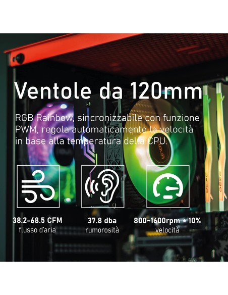 Noua Disturbia RGB Rainbow Dissipatore per CPU Intel AMD
