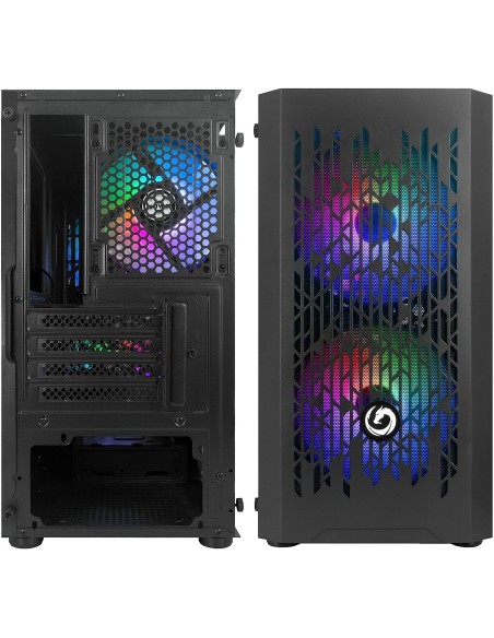 Nuwo Blitz R24 Case Micro-ATX Nero 3 Ventole RGB Rainbow